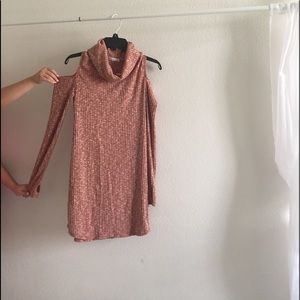 Socialite turtleneck dress with open shoulder